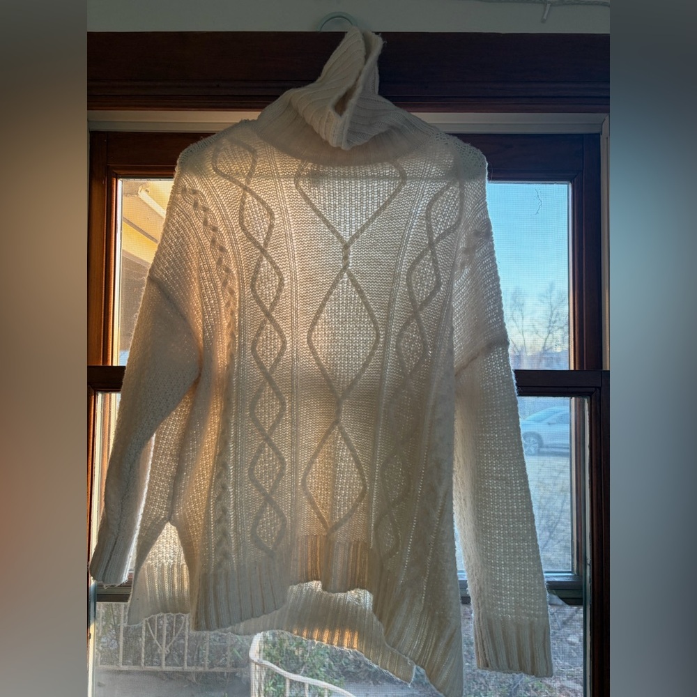 Aerie Cozy Cable Knit Turtleneck Sweater